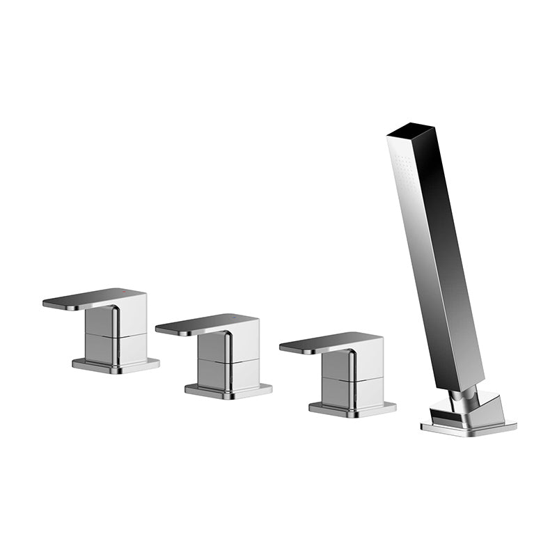 Nuie Windon Deck Mounted 4 Tap Hole Bath Shower Mixer No Spout (Chrome) - Brandnew Bathroom
