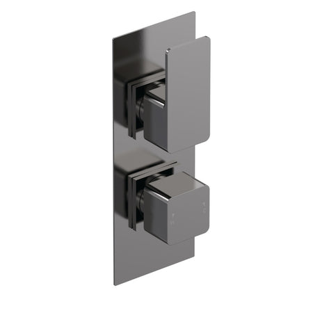 Nuie Windon Twin Thermostatic Shower Valve With Diverter (1 size, Brushed Pewter) - Brand New Bathrooms