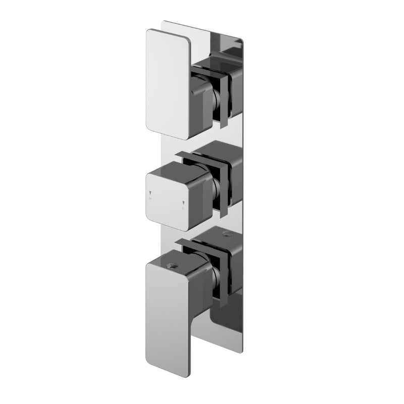 Nuie Windon Triple Thermostatic Shower Valve With Diverter (1 size, Chrome) - Brand New Bathrooms
