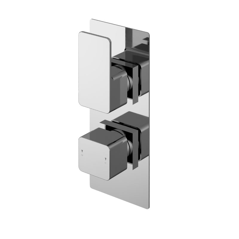 Nuie Windon Twin Thermostatic Shower Valve With Diverter (1 size, Chrome) - Brand New Bathrooms