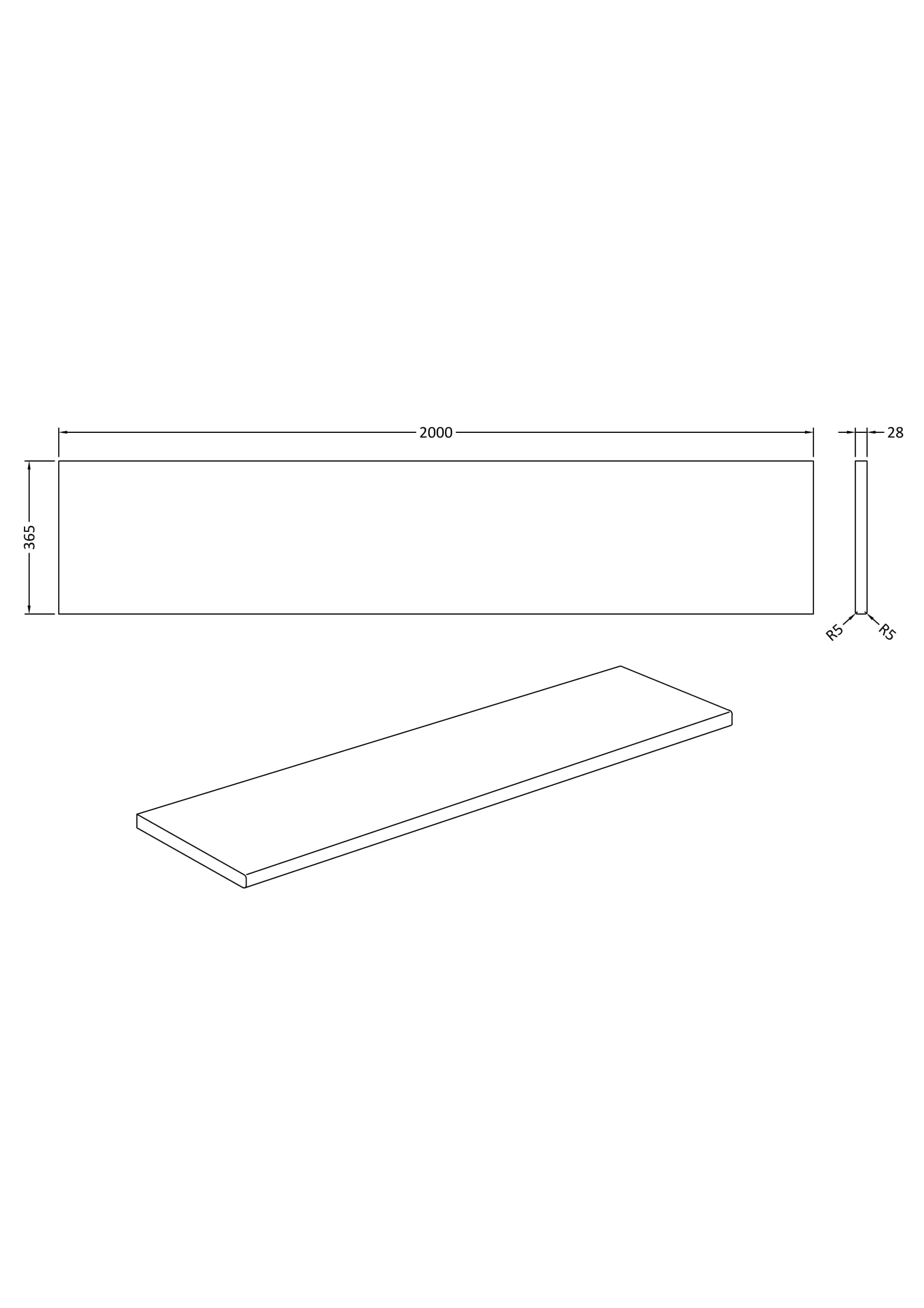 Hudson Reed Fusion Fitted 2000mm wide Laminate Worktop (1 size, 6 colours) - Brand New Bathrooms