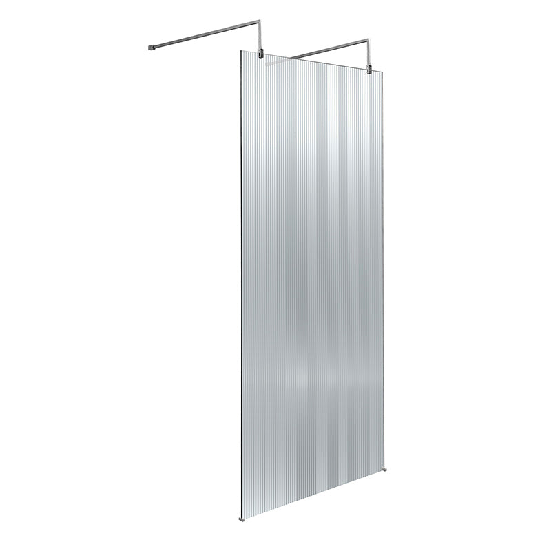 Nuie Fluted Wetroom Scren with Arms & Feet (3 sizes, 3 colours) - Brandnew Bathroom