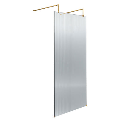 Nuie Fluted Wetroom Scren with Arms & Feet (3 sizes, 3 colours) - Brandnew Bathroom