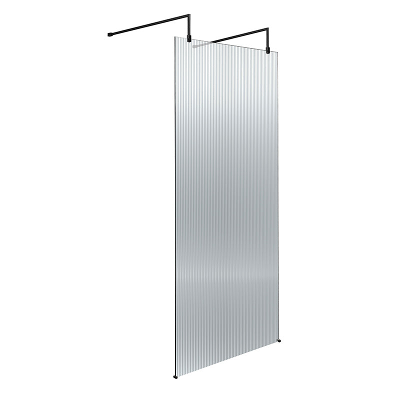 Nuie Fluted Wetroom Scren with Arms & Feet (3 sizes, 3 colours) - Brandnew Bathroom