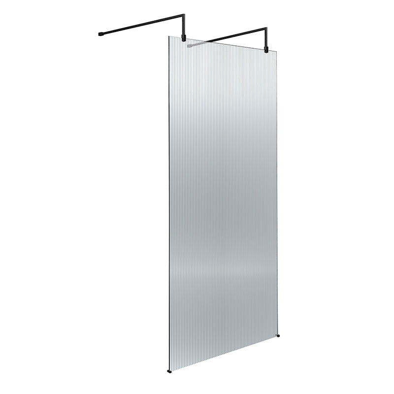 Nuie Fluted Wetroom Scren with Arms & Feet (3 sizes, 3 colours) - Brandnew Bathroom