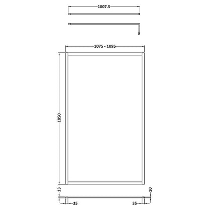 Nuie Full Outer Frame Wetroom 8mm Toughened Safety Glass Screen (8 sizes, 2 colours) -Brandnew Bathroom