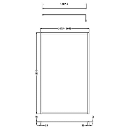 Nuie Full Outer Frame Wetroom 8mm Toughened Safety Glass Screen (8 sizes, 2 colours) -Brandnew Bathroom