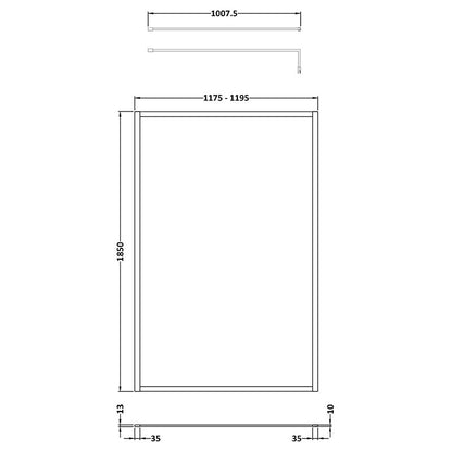 Nuie Full Outer Frame Wetroom 8mm Toughened Safety Glass Screen (8 sizes, 2 colours) -Brandnew Bathroom