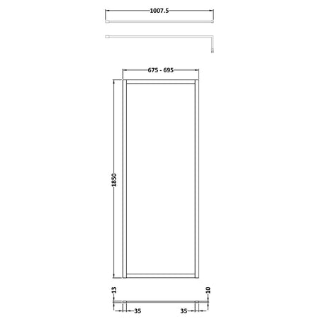 Nuie Full Outer Frame Wetroom 8mm Toughened Safety Glass Screen (8 sizes, 2 colours) -Brandnew Bathroom