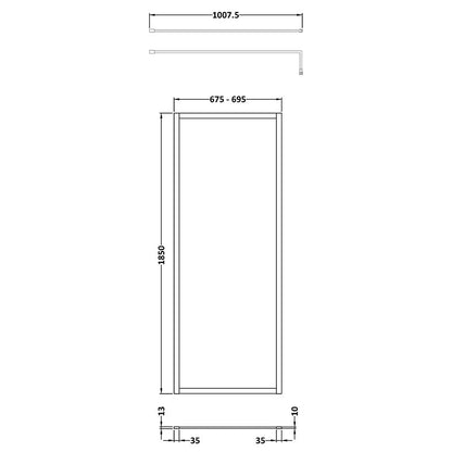 Nuie Full Outer Frame Wetroom 8mm Toughened Safety Glass Screen (8 sizes, 2 colours) -Brandnew Bathroom
