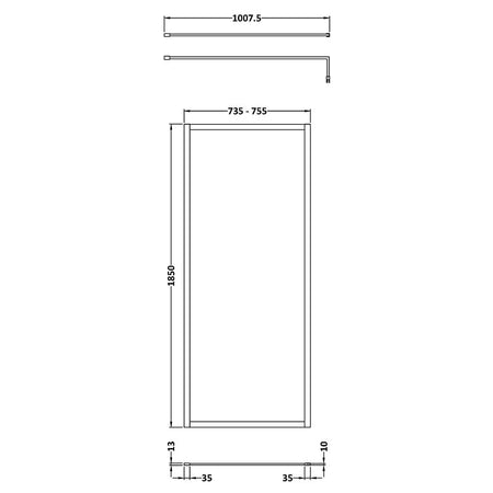 Nuie Full Outer Frame Wetroom 8mm Toughened Safety Glass Screen (8 sizes, 2 colours) -Brandnew Bathroom