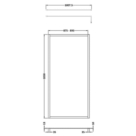 Nuie Full Outer Frame Wetroom 8mm Toughened Safety Glass Screen (8 sizes, 2 colours) -Brandnew Bathroom