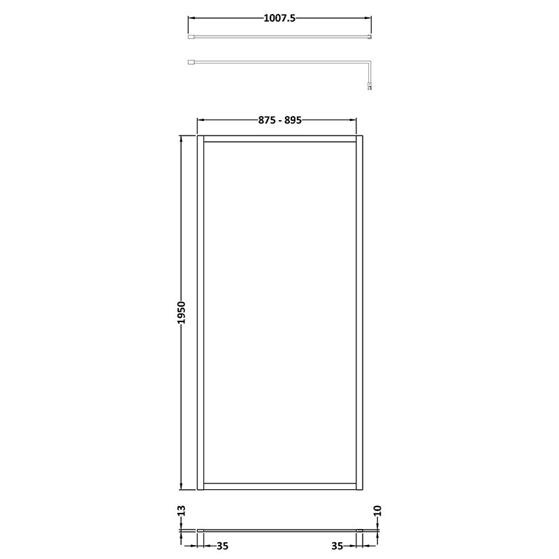 Nuie Full Outer Frame Wetroom Screen (7 sizes, 2 colours) - Brandnew Bathroom