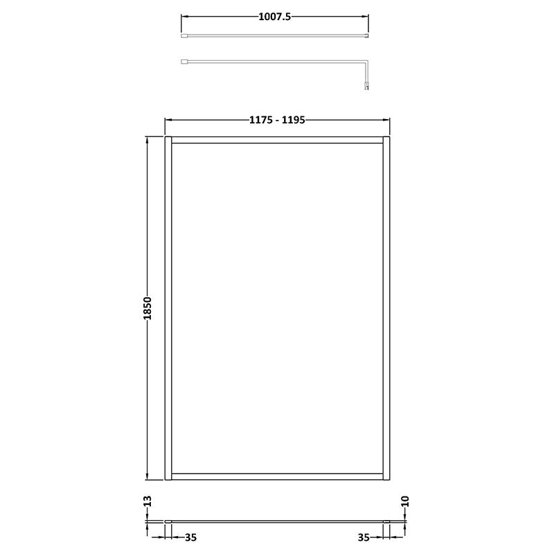 Nuie Full Outer Frame Wetroom 8mm Toughened Safety Glass Screen (8 sizes, 2 colours) -Brandnew Bathroom