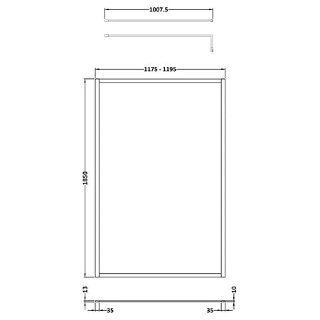 Nuie Full Outer Frame Wetroom 8mm Toughened Safety Glass Screen (8 sizes, 2 colours) -Brandnew Bathroom