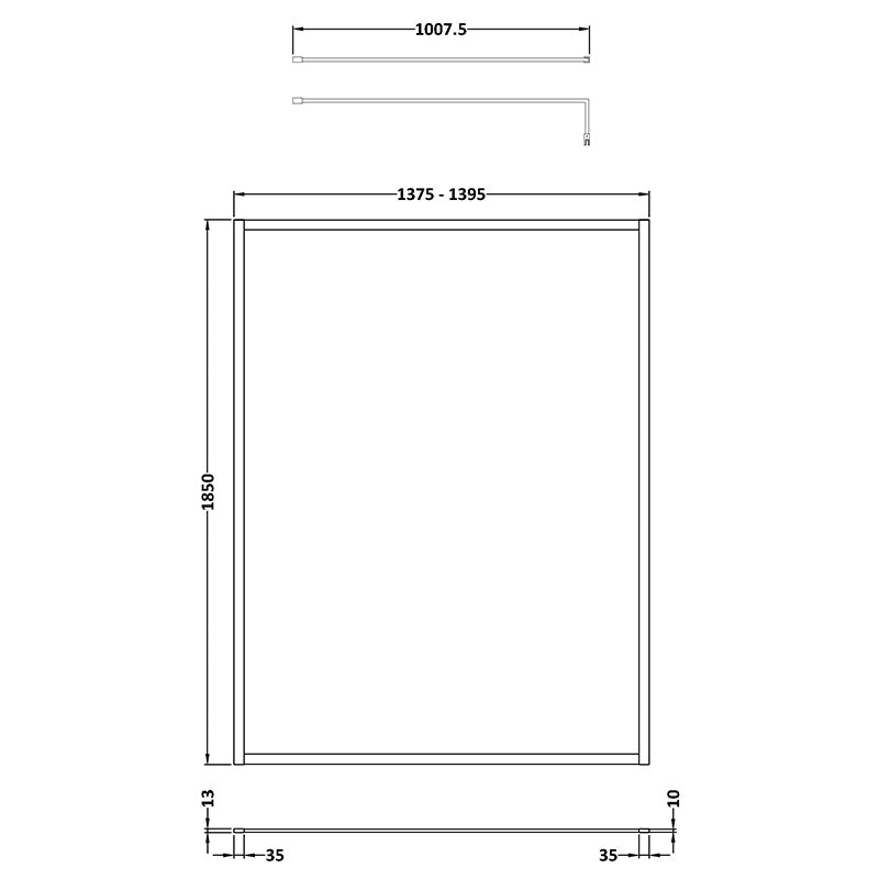 Nuie Full Outer Frame Wetroom 8mm Toughened Safety Glass Screen (8 sizes, 2 colours) -Brandnew Bathroom
