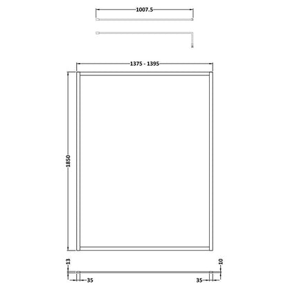 Nuie Full Outer Frame Wetroom 8mm Toughened Safety Glass Screen (8 sizes, 2 colours) -Brandnew Bathroom