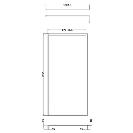 Nuie Full Outer Frame Wetroom 8mm Toughened Safety Glass Screen (8 sizes, 2 colours) -Brandnew Bathroom