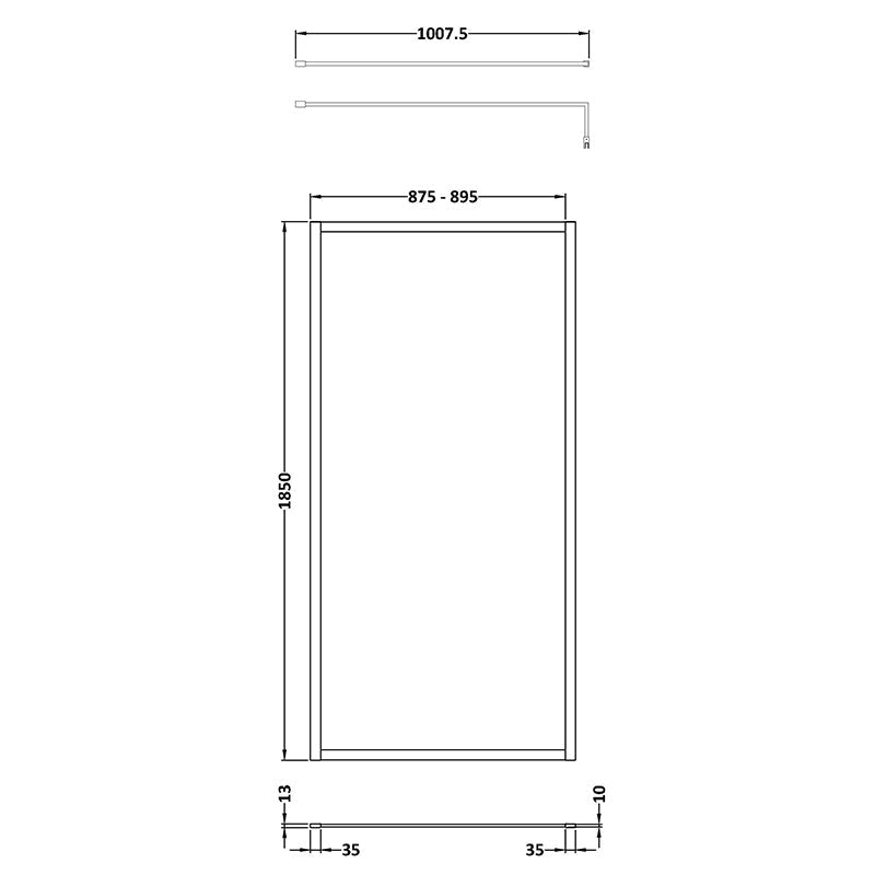 Nuie Full Outer Frame Wetroom 8mm Toughened Safety Glass Screen (8 sizes, 2 colours) -Brandnew Bathroom