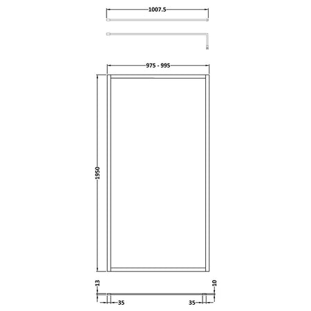 Nuie Full Outer Frame Wetroom Screen (7 sizes, 2 colours) - Brandnew Bathroom