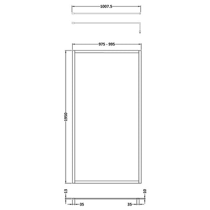 Nuie Full Outer Frame Wetroom Screen (7 sizes, 2 colours) - Brandnew Bathroom