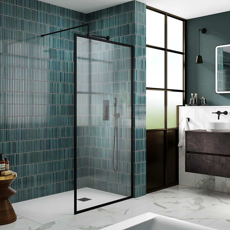 Nuie Full Outer Frame Wetroom Screen (7 sizes, 2 colours) - Brandnew Bathroom