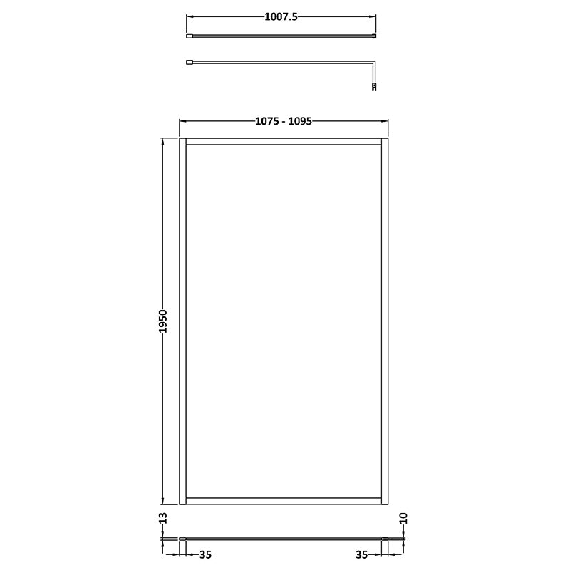Nuie Full Outer Frame Wetroom Screen (7 sizes, 2 colours) - Brandnew Bathroom