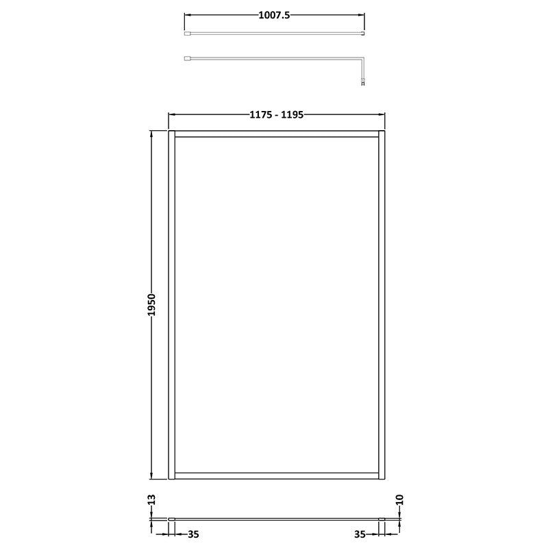 Nuie Full Outer Frame Wetroom Screen (7 sizes, 2 colours) - Brandnew Bathroom