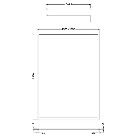 Nuie Full Outer Frame Wetroom Screen (7 sizes, 2 colours) - Brandnew Bathroom