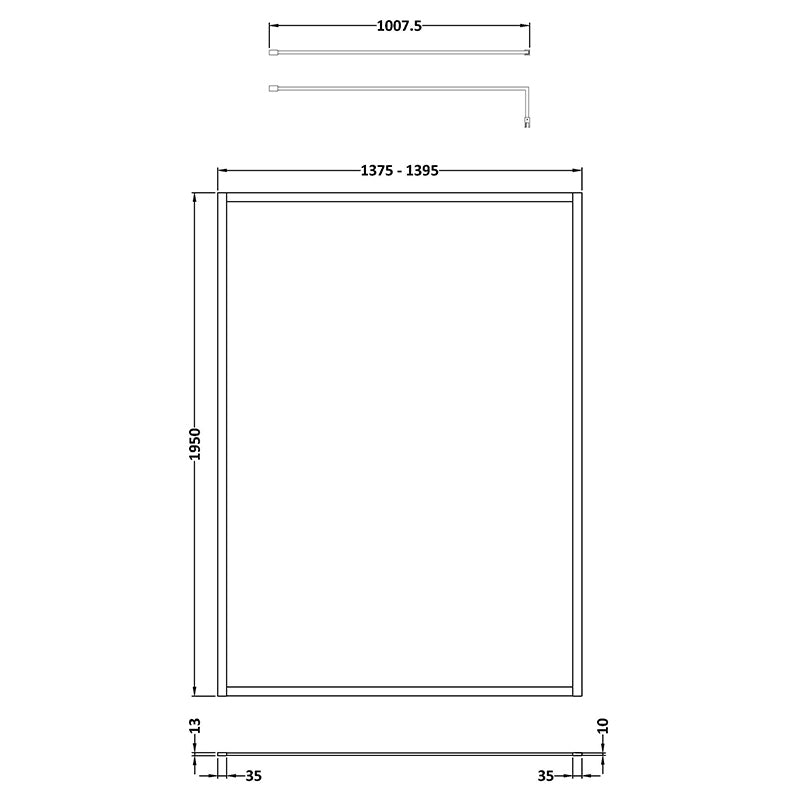 Nuie Full Outer Frame Wetroom Screen (7 sizes, 2 colours) - Brandnew Bathroom