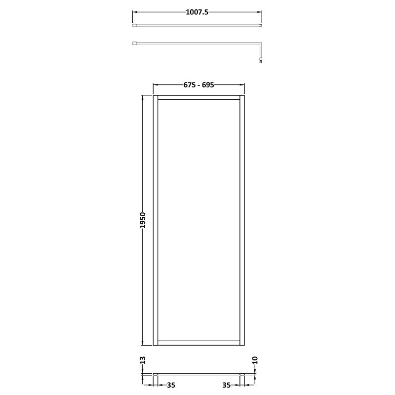 Nuie Full Outer Frame Wetroom Screen (7 sizes, 2 colours) - Brandnew Bathroom