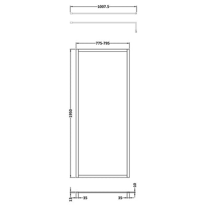 Nuie Full Outer Frame Wetroom Screen (7 sizes, 2 colours) - Brandnew Bathroom