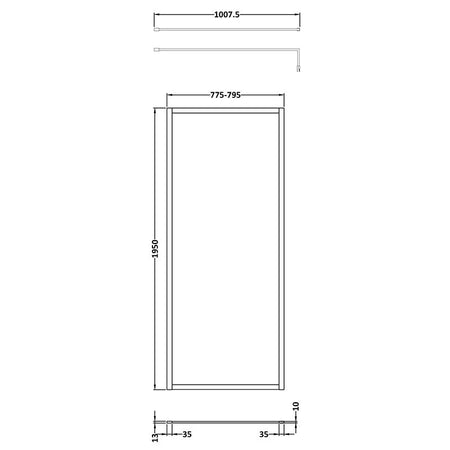 Nuie Full Outer Frame Wetroom Screen (7 sizes, 2 colours) - Brandnew Bathroom