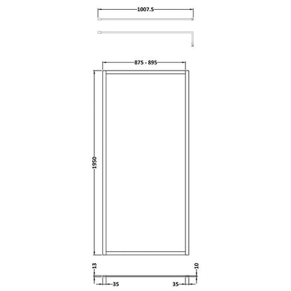 Nuie Full Outer Frame Wetroom Screen (7 sizes, 2 colours) - Brandnew Bathroom