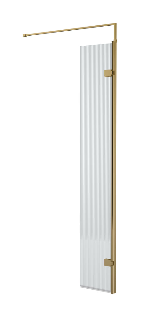 Nuie 300mm Fluted Hinged Screen with Support Bar (1 size, 3 colours)  - Brandnew Bathroom