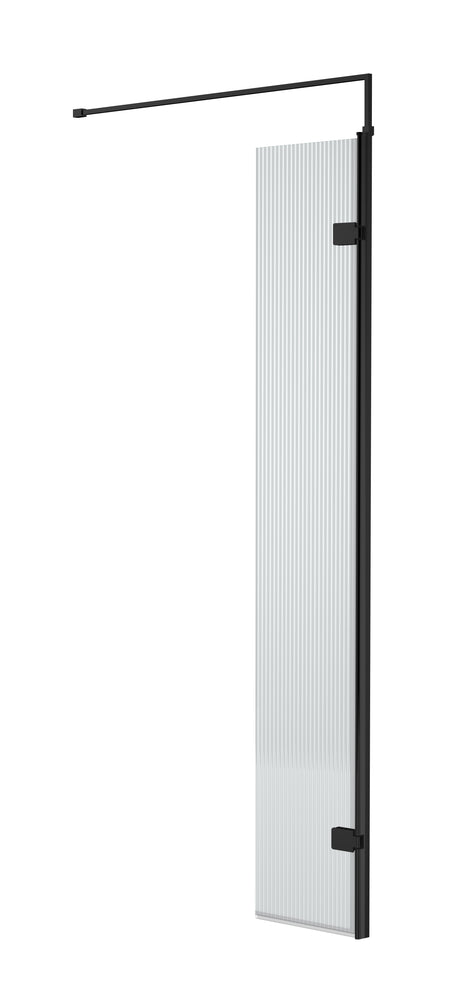 Nuie 300mm Fluted Hinged Screen with Support Bar (1 size, 3 colours)  - Brandnew Bathroom