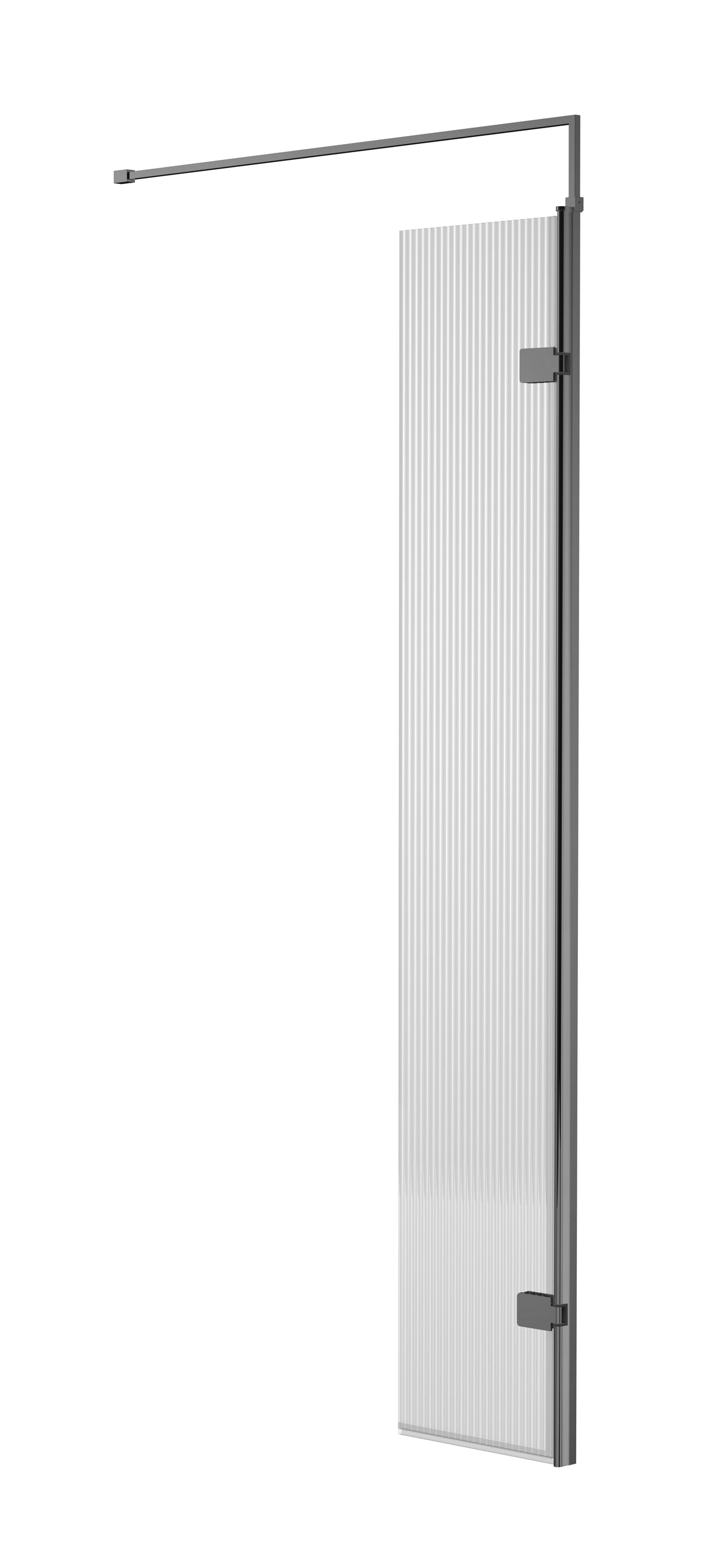 Nuie Fluted Swing Screen 300x1850 (1 sizes, Brushed Pewter) - Brand New Bathrooms