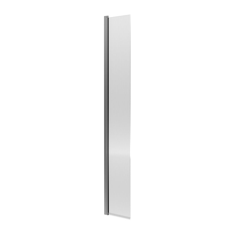Nuie Fluted Hinged Screen (300mm, Brushed Pewter) - Brandnew Bathroom
