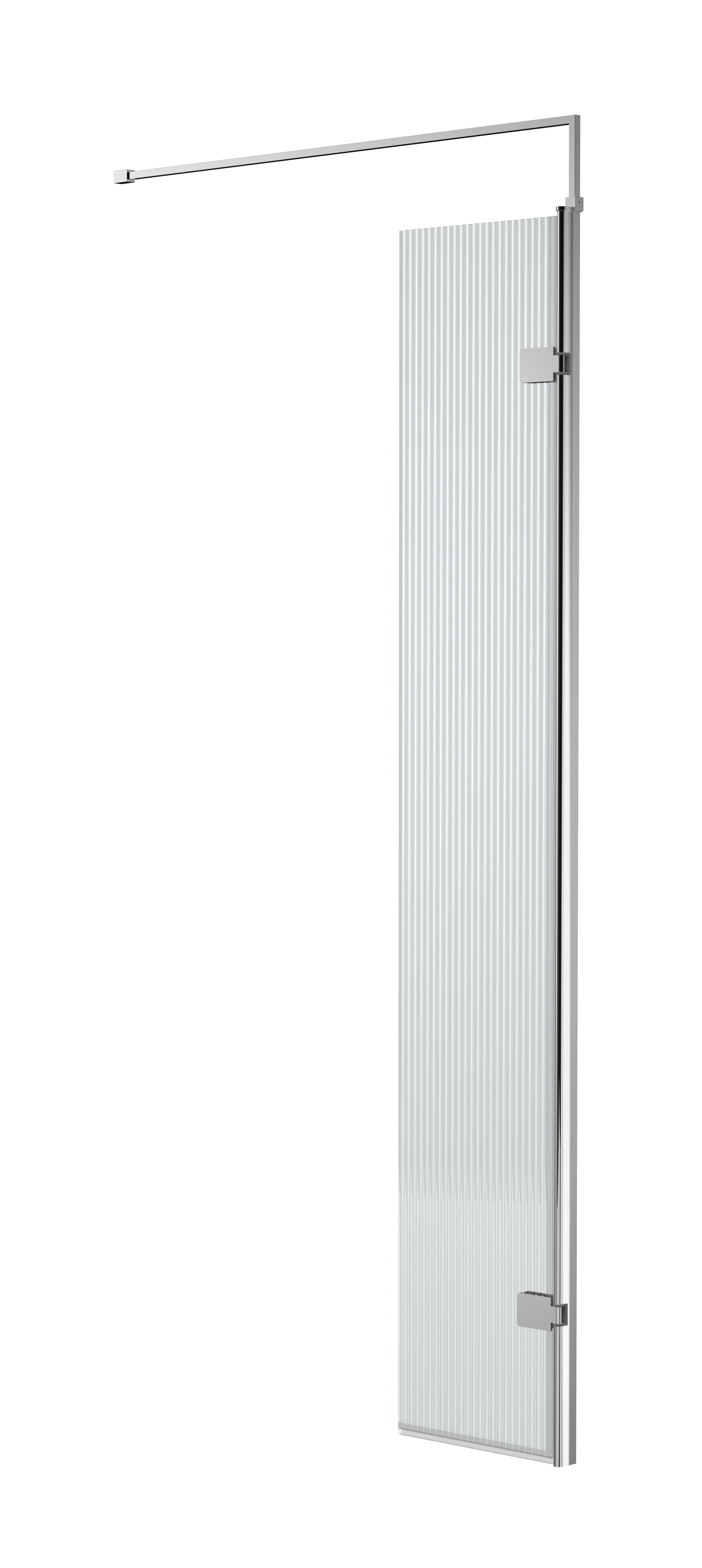 Nuie 300mm Fluted Hinged Screen with Support Bar (1 size, 3 colours)  - Brandnew Bathroom