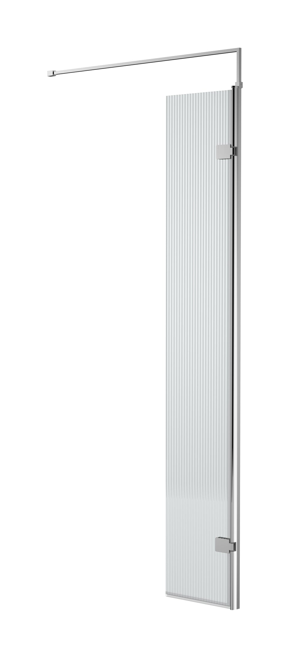 Nuie 300mm Fluted Hinged Screen with Support Bar (1 size, 3 colours)  - Brandnew Bathroom