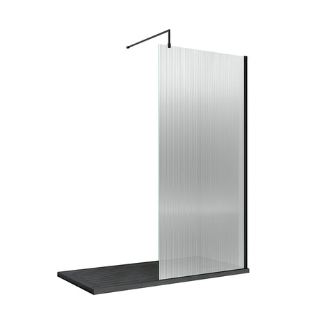 Nuie Fluted Wetroom Screen Including Support Bar (1 size, 3 colours) - Brandnew Bathroom