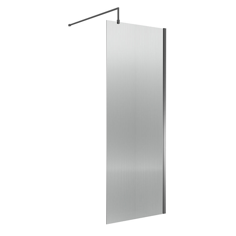 Nuie Fluted Wetroom Screen (1000mm, Brushed Pewter) - Brandnew Bathroom