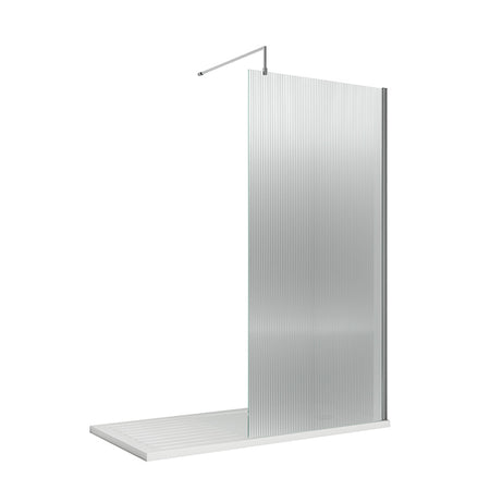 Nuie Fluted Wetroom Screen Including Support Bar (900mm, 3 colours) - Brandnew Bathroom