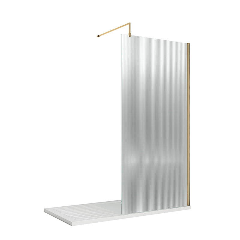 Nuie Fluted Wetroom Screen Including Support Bar (900mm, 3 colours) - Brandnew Bathroom