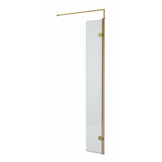 Nuie Fluted Hinged Screen with Support Bar (3 colours) - Brandnew Bathroom