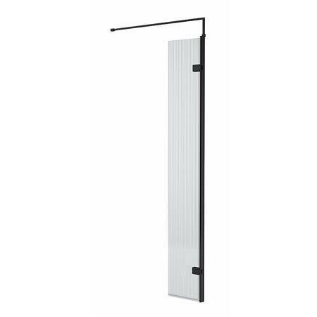 Nuie Fluted Hinged Screen with Support Bar (3 colours) - Brandnew Bathroom