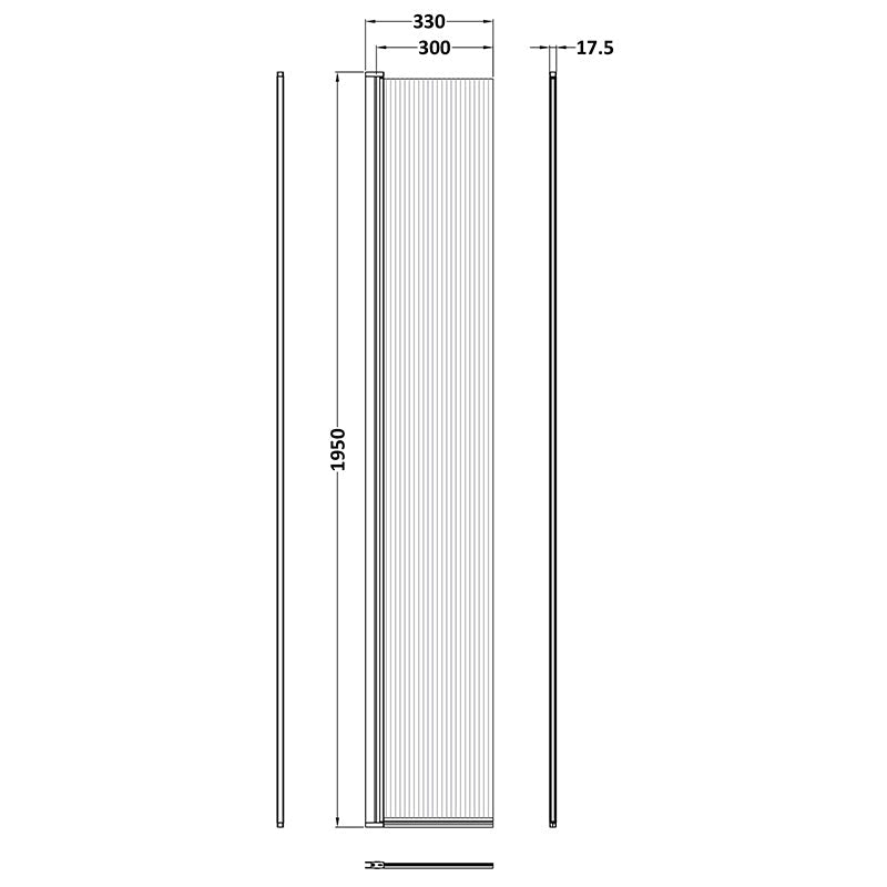 Nuie Fluted Hinged Flipper Screen (3 colours) - Brandnew Bathroom
