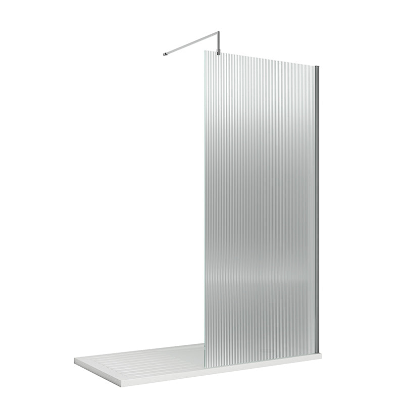 Nuie Fluted Wetroom Screen Inc' Bar (1 size, 3 colours) - Brandnew Bathroom