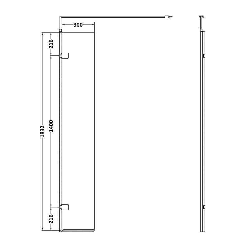 Nuie Wetroom Hinged Screen (2 sizes, Chrome) - Brandnew Bathroom