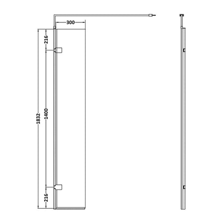 Nuie Wetroom Hinged Screen (2 sizes, Chrome) - Brandnew Bathroom